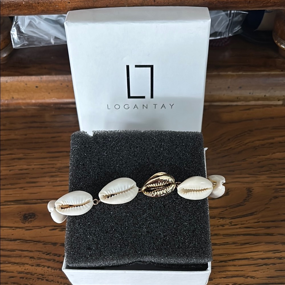 Logan Tay Shell Bracelet with Gold Accent